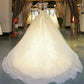 modest ivory A-line formal long wedding dress with train, WD237