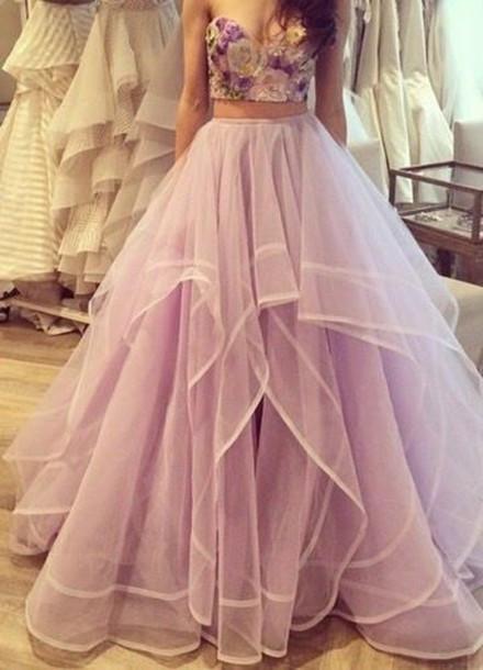 Prom dress, two pieces prom dress, A-line prom dress, sweetheart prom dress, charming party dress, BD500