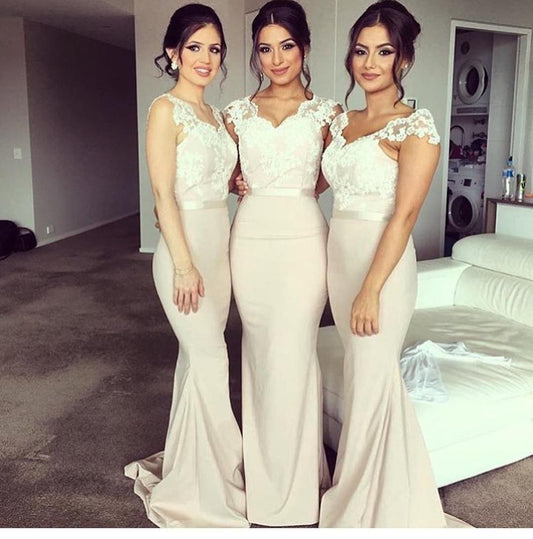 elegant mermaid lace top long Bridesmaid Dresses,BD7804
